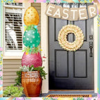 Yerliker 35 H Easter Egg Porch Decor Sign Easter Outdoor Decor Wooden Colorful Egg Standing Vertical Porch Sign for Front Door Indoor Outdoor Yard Garden Decor - Image 4