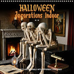 Halloween Skeleton Statues Set of 3, Halloween Resin Skeleton Decor - Image 2