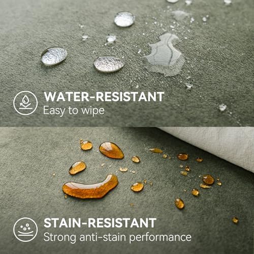 a moment Waterproof Throw Pillow Covers Set of 4,20x20 Inch Outdoor Stain Resistant Pet Friendly Pillowcases Cushion Covers for Patio Sofa and Living Room,Green - Image 2