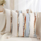 Simmore Fall Boho Decorative Blue Throw Pillow Covers 18X18 Set of 2 by SimmoreHomeDecor