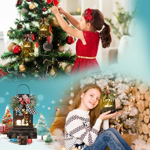 Therwen 2 Pcs Christmas Stocking Holders Lantern, LED, Elk, Bronze - Image 5
