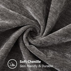 decorUhome Soft Chenille Throw Pillow Covers 26x26 Set of 2 Dark Grey - Image 2