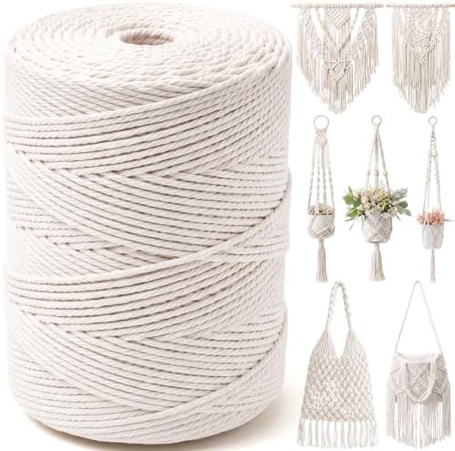 Timgle 1 Rolls Macrame Cord 3 mm x 1000 Yards Cotton Rope(Cream Colors) by Timgle