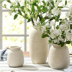 Ceramic Flower Vase, 12.5" Large Rustic Farmhouse Vases Home Decor Tall Pottery Decorative Pampas Vase for Table Living Room Entryway Mantel Bookshelf Bedroom Bathroom Kitchen - W - Image 6