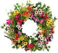 Balsam Hill Outdoor Meadow Spring & Summer Wreath - 22" Premium UV-Protected Floral Door Wreath for Front Door, Patio, Garden & Year-Round Outdoor Display by BalsamHill