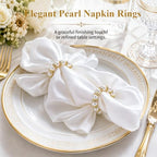 200 Pack Bulk Pearl Napkin Rings and Holders for Cloth Napkins - Image 3