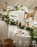Ling's Moment 6FT Eucalyptus & Rose Flower Garland, Cream - Image 5