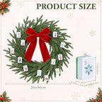 Waydress 26" Christmas Wreath with Mahjong Tiles Fake Pine Wreath with Bow - Image 2