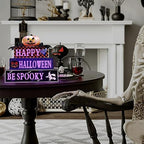 BlcTec Halloween Decorations Indoor, Premium Wood Block Sign with Lighted 3D Letters, Pumpkin, Maples & Berries, Timer Battery Operated Halloween Décor for Home Tabletop, Mantle, Shelf, Tiered Tray - Image 5