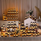 Ferraycle 120 Pcs Mini Lanterns Bulk 4 Inch Black Lamp Table Centerpieces - Image 6