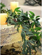 FiveSeasonStuff 2 Mix Greenery Garlands with 33 ft USB String Lights, Bendable Willow & Eucalyptus Vine for Wedding Backdrops, Fireplace Mantels and Party Decor - Image 5