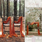 20 Pack Terracotta Table Runner 10Ft Cheesecloth Table Runner Boho Gauze Table Runners Romantic Long Sheer Fabric Cheese Cloth Table Runners for Wedding Party Bridal Shower(Terracotta) - Image 6