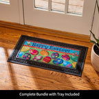Evergreen Sassafras Spring Holiday Doormat Insert Bundle & Tray Set of 5, Interchangeable Entrance Door mats Indoor and Outdoor Welcome Mat 30 x 18 Tray Non Slip Backing Low Profile - Image 2