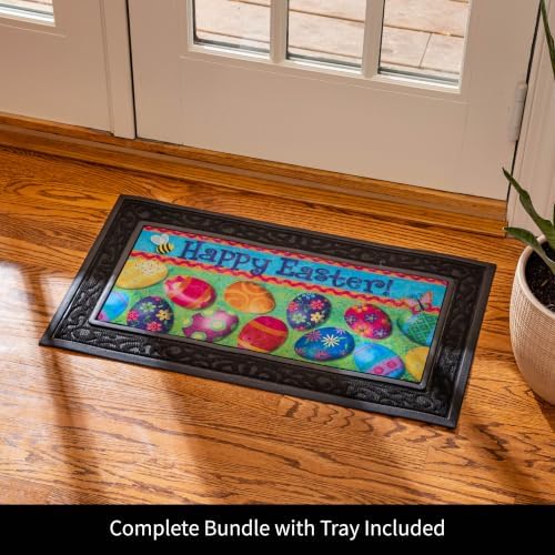 Evergreen Sassafras Spring Holiday Doormat Insert Bundle & Tray Set of 5, Interchangeable Entrance Door mats Indoor and Outdoor Welcome Mat 30 x 18 Tray Non Slip Backing Low Profile - Image 2