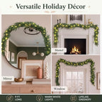 Suncalla 9 ft Norfolk Christmas Mirror Garland with Light - Image 5