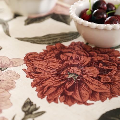 bilin gaier Designer Vintage Linen Long Table Runner,102"x12"-Burgundyred - Image 5