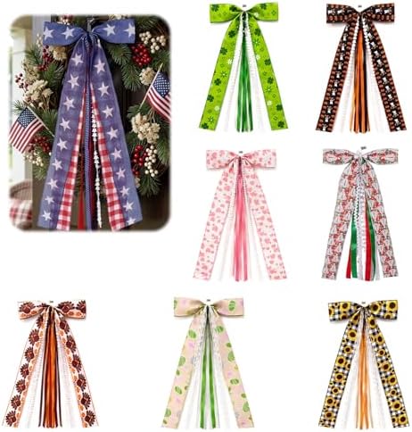 8 Pcs Large Door Ribbons Bow 25in Wreath Sash for Wall, Decor for Home by MoYueno