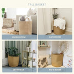 OrganiHaus Tall Cotton Rope Laundry Basket & Hamper, Blanket Storage 52L - Image 4