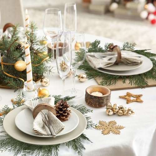 Christmas Pine Needles Placemats Set of 6 Artificial Wreath Charger - Image 4