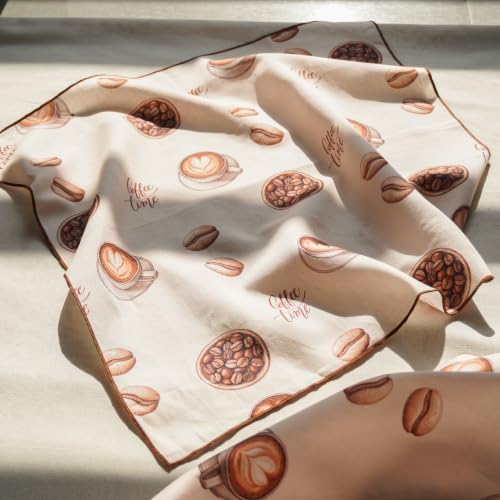 100% Cotton Printed Cloth Napkins Set of 6, 18x18 Inch Reusable Dinner Napkins, Soft Washable Floral Table Napkins for Dining, Parties & Hosting - Coffee Time - Image 6