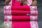 VDS Pack of 5, Burlap Table Runner with White Lace Edge, 100% Natural Jute Rustic Hessian Table Cloth Centerpiece for Wedding Birthday Party Banquet Table Decoration (Size 12X108 Inch)(Magenta) - Image 6