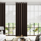 KOUFALL 108 Inch Blackout Curtains for Living Room,Dark Brown Luxury Satin Polyester Grommet Rustic Farmhouse 9FT Floot to Ceiling Curtains for Sliding Glass Door 2 Panels Set by KOUFALL