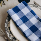 Navy Blue Cloth Napkins - Reusable Navy Blue and White Cotton Napkins - 100% Cotton, 12 Pack - 20"x20", Washable, Plaid Gingham Pattern, Perfect for BBQ, Parties and Small Get-Togethers (Blue) - Image 6