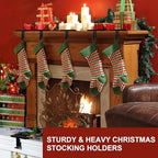 Christmas Stocking Holders for Mantle Set of 6, Stocking Hangers for Mantel Weighted, Heavy Duty, Flat, for Garland, Fireplace, Wall (Black) - Image 3