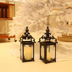 NEEDOMO Set of 2 Lanterns Decorative Indoor Hanging Lantern Outdoor,Vintage Metal Tabletop Decor Lantern for Patio Rustic Home, Candle Holders with Clear Glass, Home Kitchen Coffee Table Livinig Room - Image 6