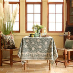 ISAENNE Designer Elegant Green Rectangular Tablecloth,110"x63" - Image 3