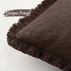 MIULEE Linen Decorative Fall Lumbar Throw Pillow Covers Dark Brown 12x20 - Image 3