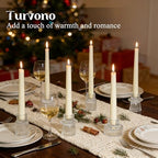 12 Pack Ribbed Clear Glass Candle Holders for Table Centerpieces - Image 3