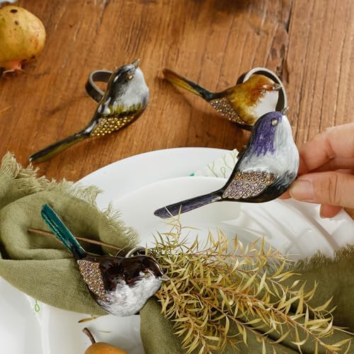 Rhinestone Bird Napkin Ring Set of 4 - Image 3