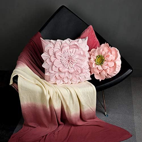 OiseauVoler Decorative 3D Flower Throw Pillow Covers Handmade Pillowcases for Sofa Bed Home Room Decor 18 x 18 Inch Light Pink - Image 7
