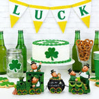 YIYA 3 Pcs Ireland St Patricks Day Decorations Train Figurine with Lighted Leprechaun Irish Resin Tabletop Centerpiece Decor for Home Tiered Tray Decor - Image 6