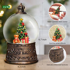 Christmas Snow Globes Lantern with Music, Christmas Tree Snow Globes with Swirling Glitter Effects, USB/Battery Powered with 6-Hour Timer, Holiday Decorations Indoor - Image 4