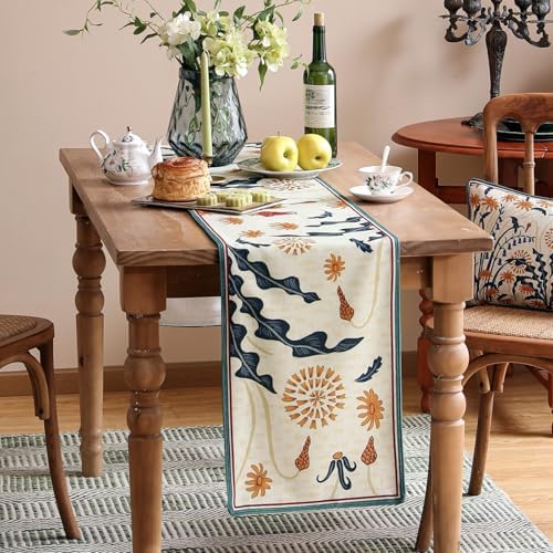 bilin gaier Designer French Linen Extra Long Table Runner,118"x12"-Tijuana - Image 4