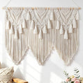 Large Macrame Wall Hanging Boho Woven Tapestry Beige Home Decor Wall Art by KHOYIME