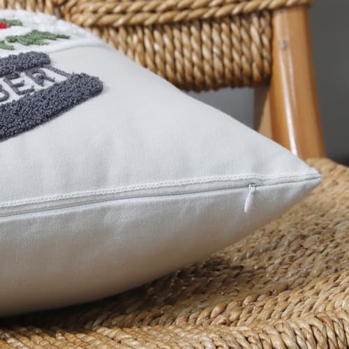 Set of 2 Christmas Throw Pillow Covers Embroidery Farmhouse Decorations Holiday Decor Throw Cushion Case for Winter Home Couch (Christmas Tree) - Image 7