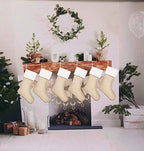 18" Burlap Christmas Stockings Bulk Plain Xmas Neutral Stockings for Fireplace Hanging,Pack 15 - Image 2