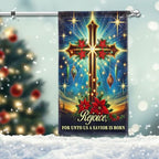 American Flag-Christian Cross Christmas Flag Rejoice For Unto Us A Savior Is Born Flag MLN4029F, 3x5 ft. Flag-USA Flags Premium Polyester-Decorative Indoor Outdoor Flag by FLAGWIXLLC