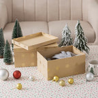 Soul & Lane - Large Christmas Nesting Gift Boxes with Lids, Set of 2, Kraft - Image 6