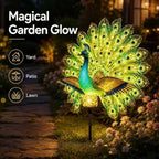 Solar Peacock Garden Sculpture, Outdoor Decor Light with Auto-On LED，1 - Image 2