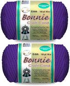 Pepperell Bonnie Braid Macrame Cord | 6mm x 100yd | Purple (Value 2-Pack) | Twisted Polypropylene Cord for DIY Crafts, Plant Hangers, Wall Hangings, Crochet & Macrame | Long-Lasting, Vibrant Color by PepperellCrafts