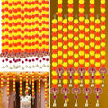 Thiccywoov 10 Pcs 50 Inch Diwali Artificial Marigold Garland with Wooden Lotus Hanging for Decoration Indian Pooja Decor Lotus Flower Decor Ganesh Decorations for Home Wall New Year Gift (Classic) by Jgiusenfg