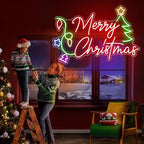 Merry Christmas Neon Sign LED Decor Dimmable Tree Neon Light up Sign for Bar Pub Club Home Bedroom Office Restaurant Christmas Home Indoor New Year Party (19.6 * 13.7 In) - Image 7