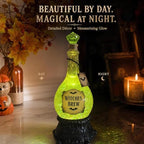 Lighted Witches Brew Poison Bottle Glitter Globe, Green Light Up Halloween Apothecary Decoration with Swirling Glitter Effect Spooky Witchy Tabletop Decor for Mantel Shelf Party Home Office，2Pcs - Image 4
