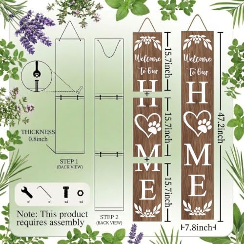 Welcome Sign Porch Decor Front Door Outdoor Wooden Board, Rustic Farmhouse - Image 7