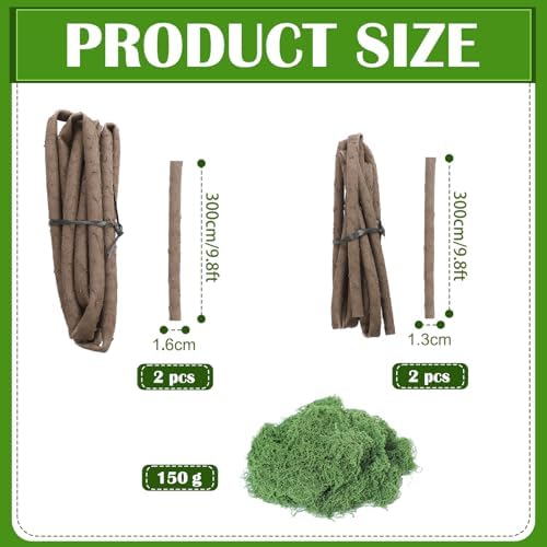 Janinka 8 Pcs 118in Large Bendable Artificial Tree Branches with Moss - Image 4