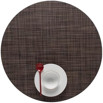 Chilewich Mini Basketweave Placemats, Round Woven Placemats Set of 4 by Chilewich